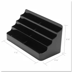 Deflecto 8-Compartment Business Card Holder, 3 7/8