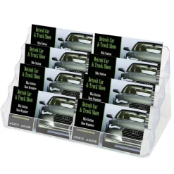 Deflecto 8-Compartment Business Card Holder, 3 7/8"H x 7 7/8"W x 3 5/8"D, Clear, DEF70801