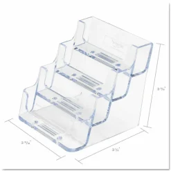 Deflecto 4-Compartment Desktop Business Card Holder