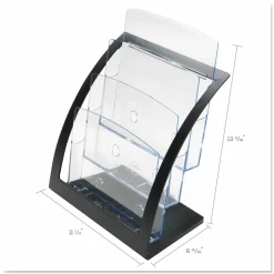 Deflecto Contemporary Literature Holder, 3 Magazine Size Compartments 13 5/16