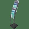 Deflect-O Contemporary 6-Pocket Literature Floor Display, 49"H x 13"W x 16 1/2"D, Black