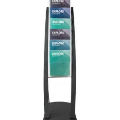 Deflect-O Contemporary 6-Pocket Literature Floor Display, 49