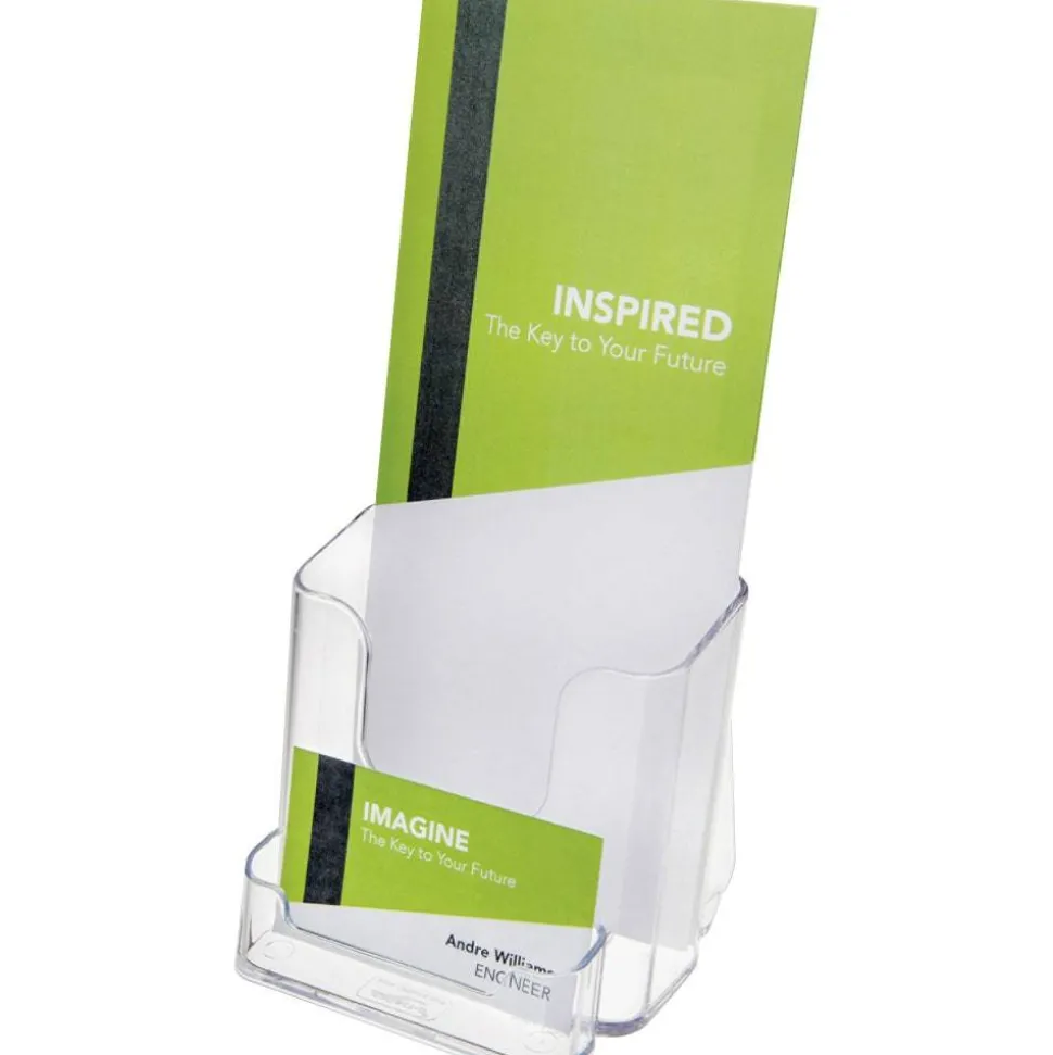 Deflecto Countertop Leaflet Holder With Business Card Holder