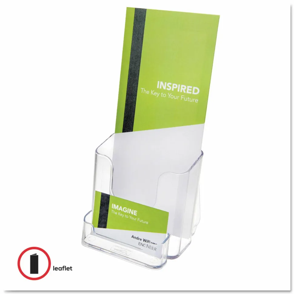 Deflecto Countertop Leaflet Holder With Business Card Holder