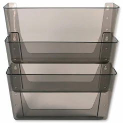 deflecto DocuPocket Three-Pocket File Partition Set, 3 Sections, Letter Size, 13" x 7" x 20", Smoke, 3/Set