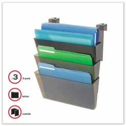 deflecto DocuPocket Three-Pocket File Partition Set, 3 Sections, Letter Size, 13