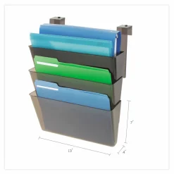deflecto DocuPocket Three-Pocket File Partition Set, 3 Sections, Letter Size, 13