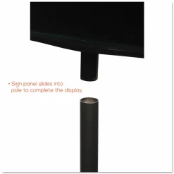 Deflecto Double-Sided Sign Stand, 56"H x 12 9/10"W x 12 9/10"D, Black