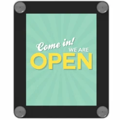 deflecto Double-sided Window Display Sign - Come in, we're open Print/Message - 8.5