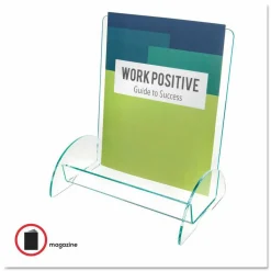 deflecto Euro-Style DocuHolder, Magazine Size, 9.81w x 6.31d x11h, Green Tinted