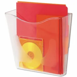 deflecto Euro-Style DocuPocketPortrait Wall File, A4/Legal/Letter/Magazine/Portfolio Size, 10.25" x 4" x 10", Clear