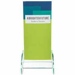Deflecto Euro-Style Leaflet DocuHolder, 8"H x 4 1/2"W x 3 3/4"D, Clear/Green