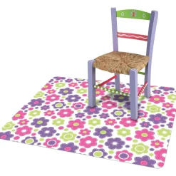Deflecto FashionMat - Floor mat for classroom, home, home office - rectangular - 89 x 101.6 cm - lazy daisies
