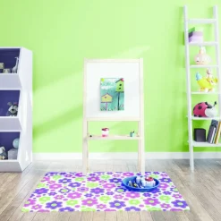 Deflecto FashionMat - Floor mat for classroom, home, home office - rectangular - 89 x 101.6 cm - lazy daisies