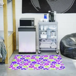 Deflecto FashionMat - Floor mat for classroom, home, home office - rectangular - 89 x 101.6 cm - lazy daisies