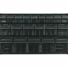 Deflecto Interlocking Horizontal Tilt Bin, 5 Bins, Small Size, 5 1/4" x 23 5/8" x 6 1/2", Black/Clear