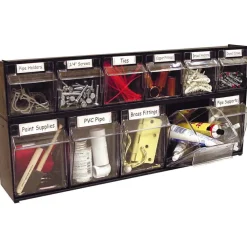 Deflecto Interlocking Horizontal Tilt Bin, 5 Bins, Small Size, 5 1/4