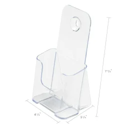 Deflecto Literature DocuHolder, Brochure/Leaflet Size, 7 3/4"H x 4 1/4"W x 3 1/4"D, Clear