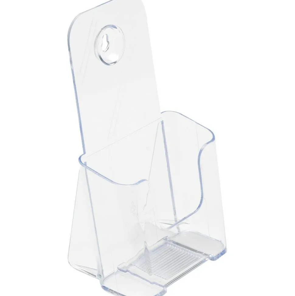 Deflecto Literature DocuHolder, Brochure/Leaflet Size, 7 3/4"H x 4 1/4"W x 3 1/4"D, Clear