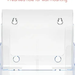 Deflecto Literature DocuHolder, 4 Magazine Compartments, 13 5/8"H x 9 3/8"W x 7"D, Clear