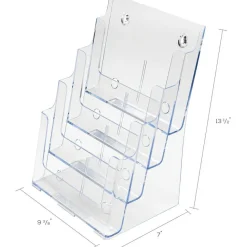 Deflecto Literature DocuHolder, 4 Magazine Compartments, 13 5/8