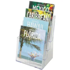Deflecto Literature DocuHolder, 4 Magazine Compartments, 13 5/8