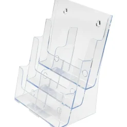 deflecto Multi-Compartment DocuHolder, Leaflet Size, 9.63w x 6.25d x 12.63h, Clear