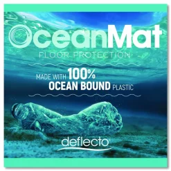Deflecto OceanMat Chairmat - Floor, Commercial, Low Pile - 36"x 48" Depth x 0.250" Thickness - Lip Size 19" x 10"- Lipped - Plastic - Clear - 1Each