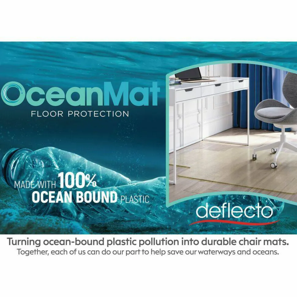 Deflecto OceanMat Chairmat - Hard Floor, Wood Floor, Tile Floor, Laminate Floor, Floor, Commercial - 46"x 60" Depth - CM2G442FOCB