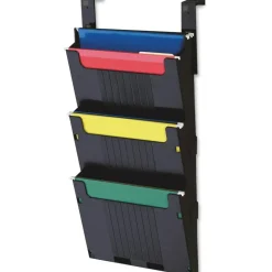 Deflecto 3-Pocket Partition Pocket System, 25"H x 12-5/8"W x 3-15/16"D, Black