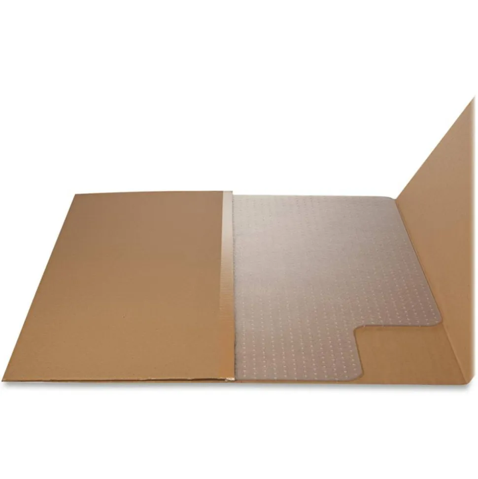 deflecto RollaMat Chairmat - Home, Office, Carpet - 60" Length x 46" Width - Lip Size 12" Length x 25" Width - Rectangle - Textured - Vinyl - Clear