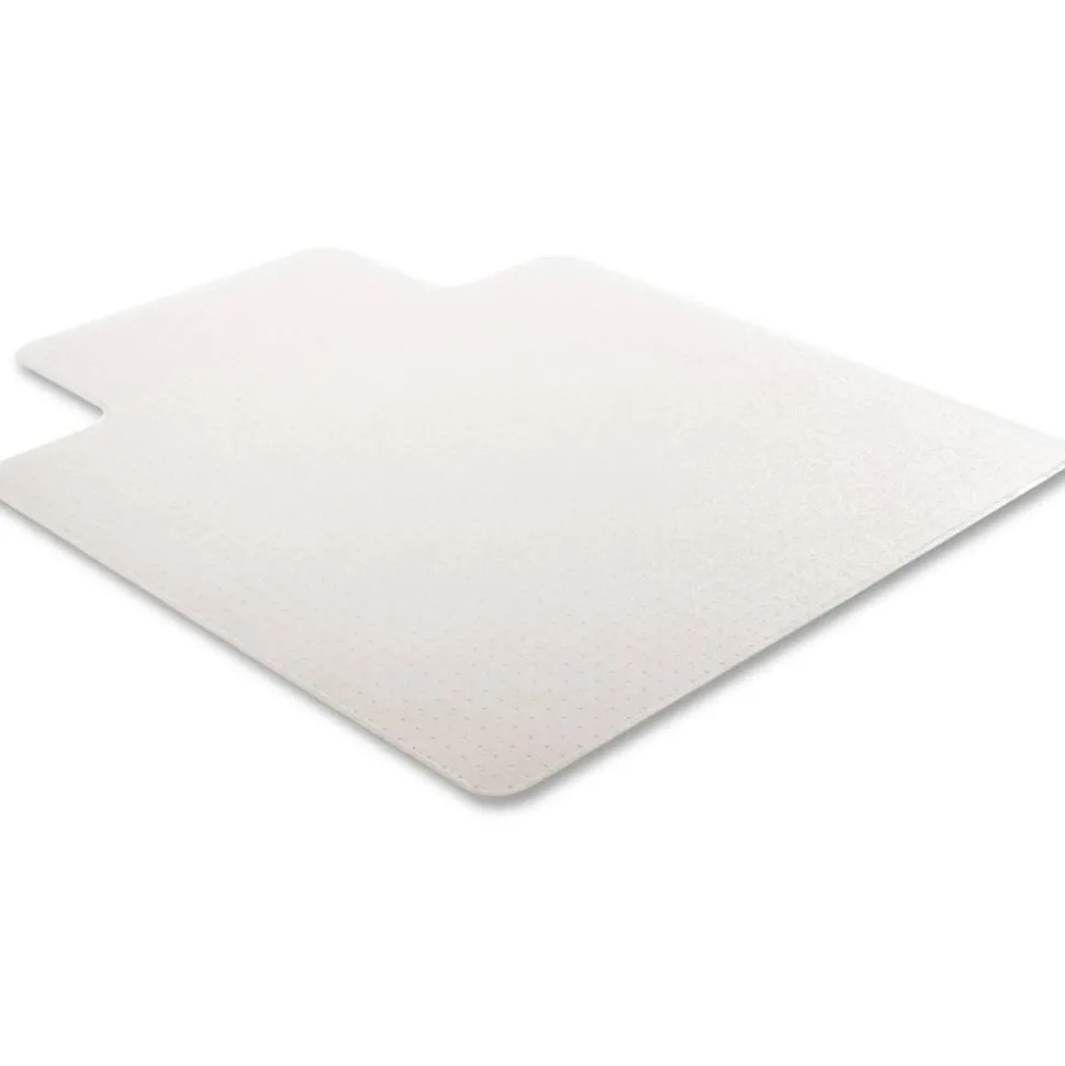 deflecto RollaMat Chairmat - Home, Office, Carpet - 60" Length x 46" Width - Lip Size 12" Length x 25" Width - Rectangle - Textured - Vinyl - Clear