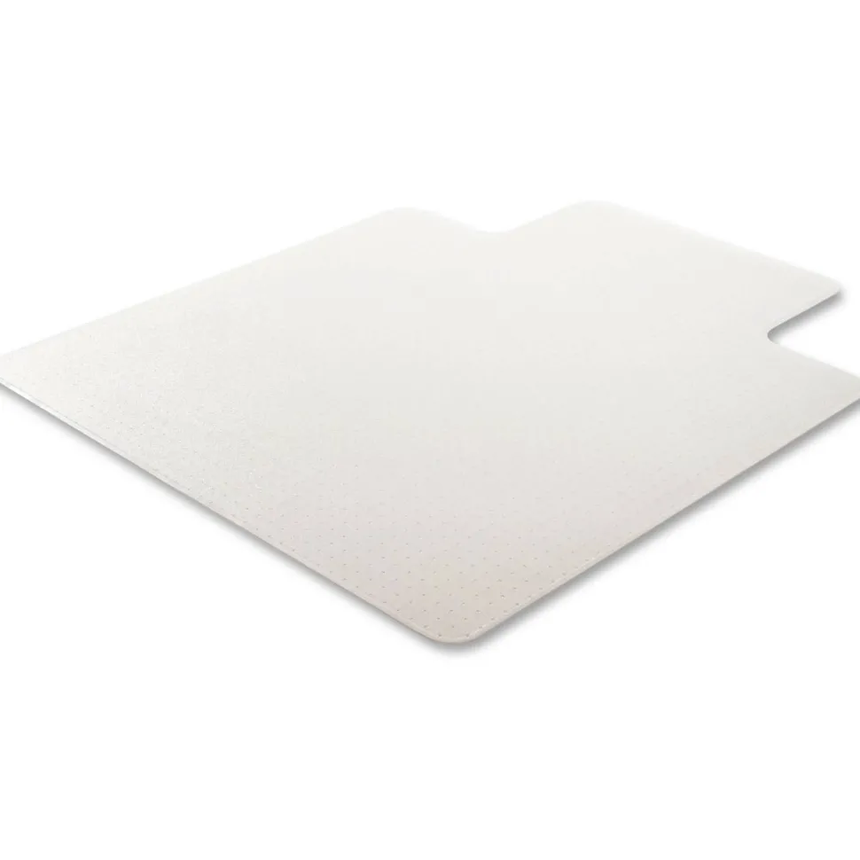 deflecto RollaMat Chairmat - Home, Office, Carpet - 60" Length x 46" Width - Lip Size 12" Length x 25" Width - Rectangle - Textured - Vinyl - Clear