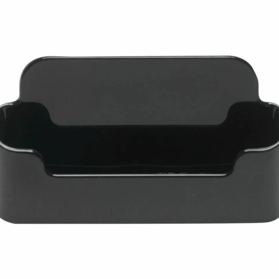 Deflecto Single Business Card Holder, 1.9" x 3.4" x 1.5", Black