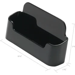 Deflecto Single Business Card Holder, 1.9" x 3.4" x 1.5", Black