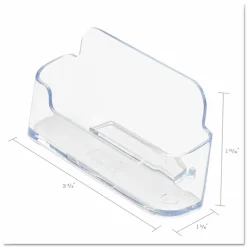 Deflecto Single-Compartment Business Card Holder, 50-Card Capacity, Clear