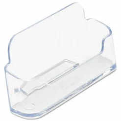 Deflecto Single-Compartment Business Card Holder, 50-Card Capacity, Clear