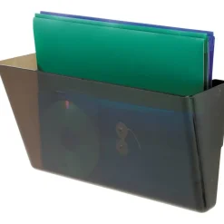 Deflecto Single Compartment Letter Size Stackable Wall File, Smoke