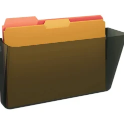 Deflecto Single Compartment Letter Size Stackable Wall File, Smoke