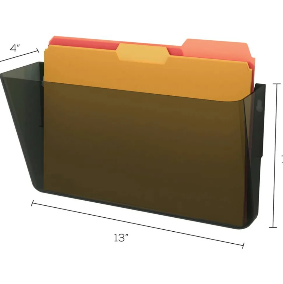 Deflecto Single Compartment Letter Size Stackable Wall File, Smoke