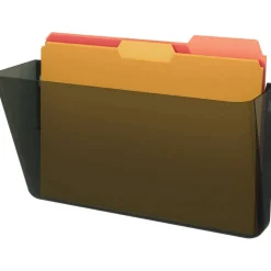Deflecto Single Compartment Letter Size Stackable Wall File, Smoke
