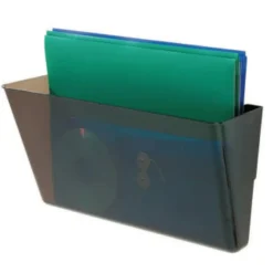Deflecto Single Compartment Letter Size Stackable Wall File, Smoke