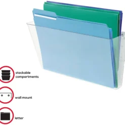 Deflecto Single Compartment Letter Size Stackable Wall File, Clear