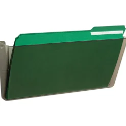 Deflecto Single Compartment Legal Size Stackable Wall File, Smoke