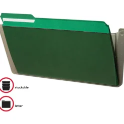 Deflecto Single Compartment Legal Size Stackable Wall File, Smoke