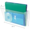 deflecto Single Unit Stackable DocuPockets, 1 Compartment(s), 7"H x 16.3"W x 4"D, Wall Mountable, Clear, 1Each