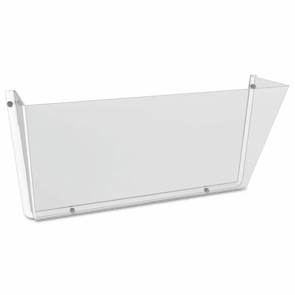 Deflecto Single Wall Pocket, Letter Size, 6 1/2"H x 14 1/2"W x 3"D, Clear