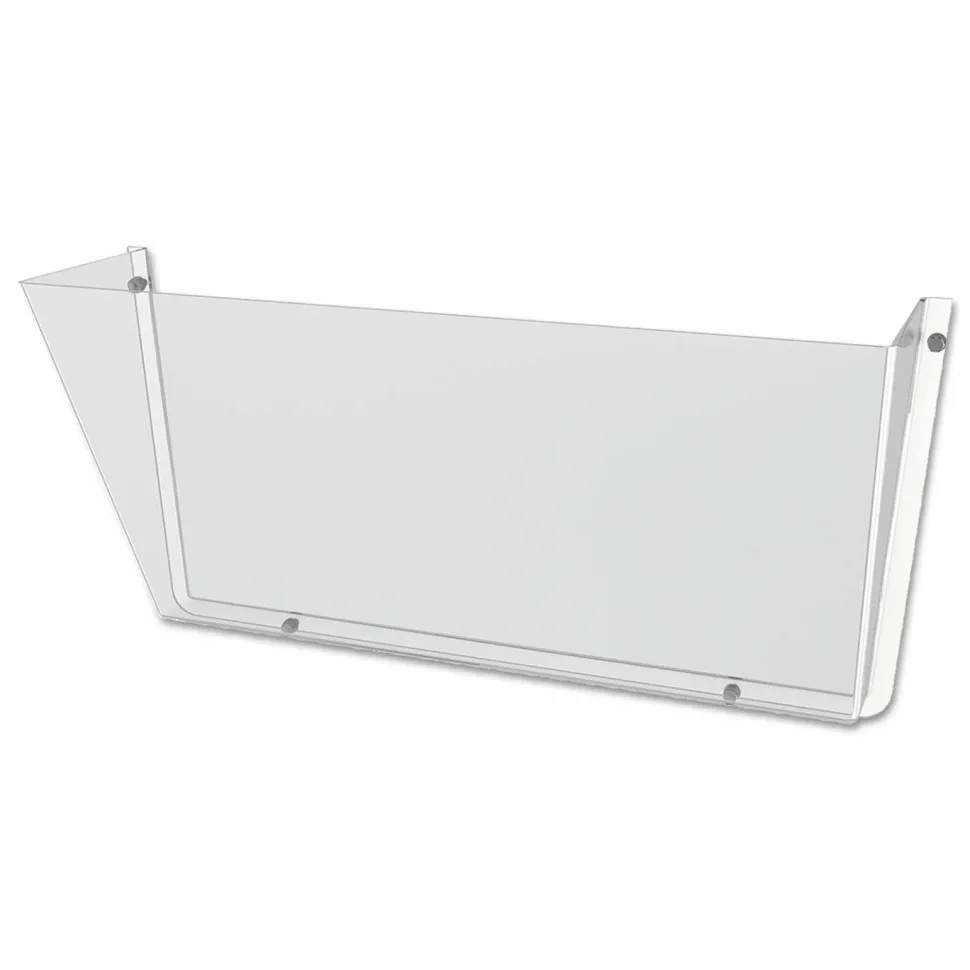 Deflecto Single Wall Pocket, Letter Size, 6 1/2"H x 14 1/2"W x 3"D, Clear