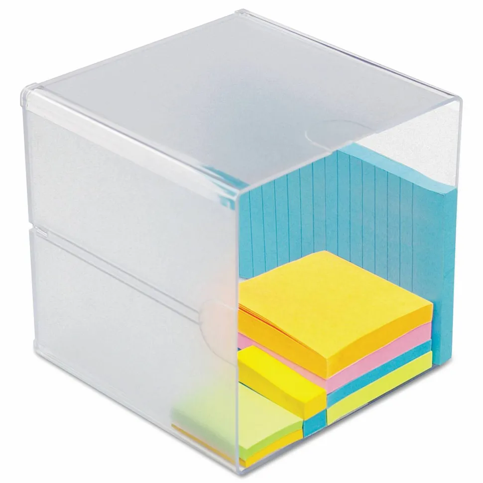 Deflecto Stackable Cube, 6"H x 6"W x 6"D, Clear