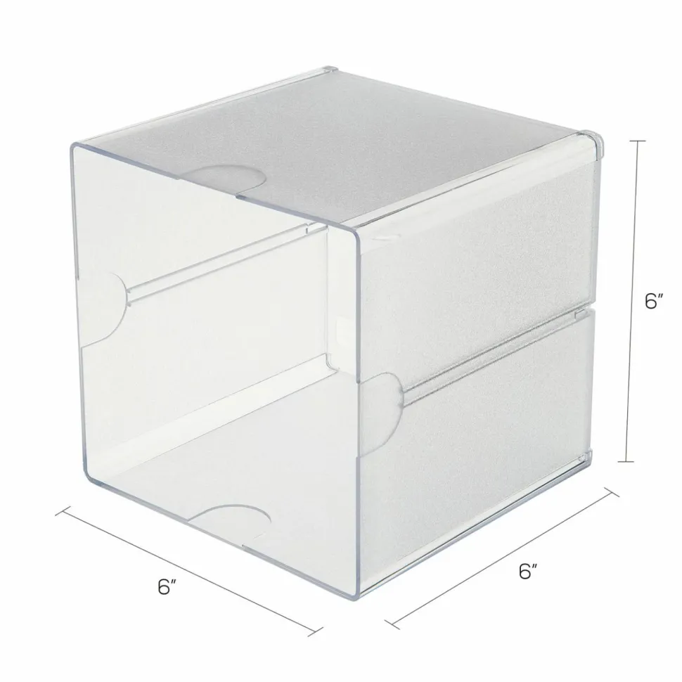 Deflecto Stackable Cube, 6"H x 6"W x 6"D, Clear